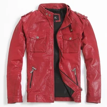 Черная мужская куртка из натуральной кожи, модная мотоциклетная байкерская куртка со стоячим воротником, зимние пальто из козьей кожи растительного дубления