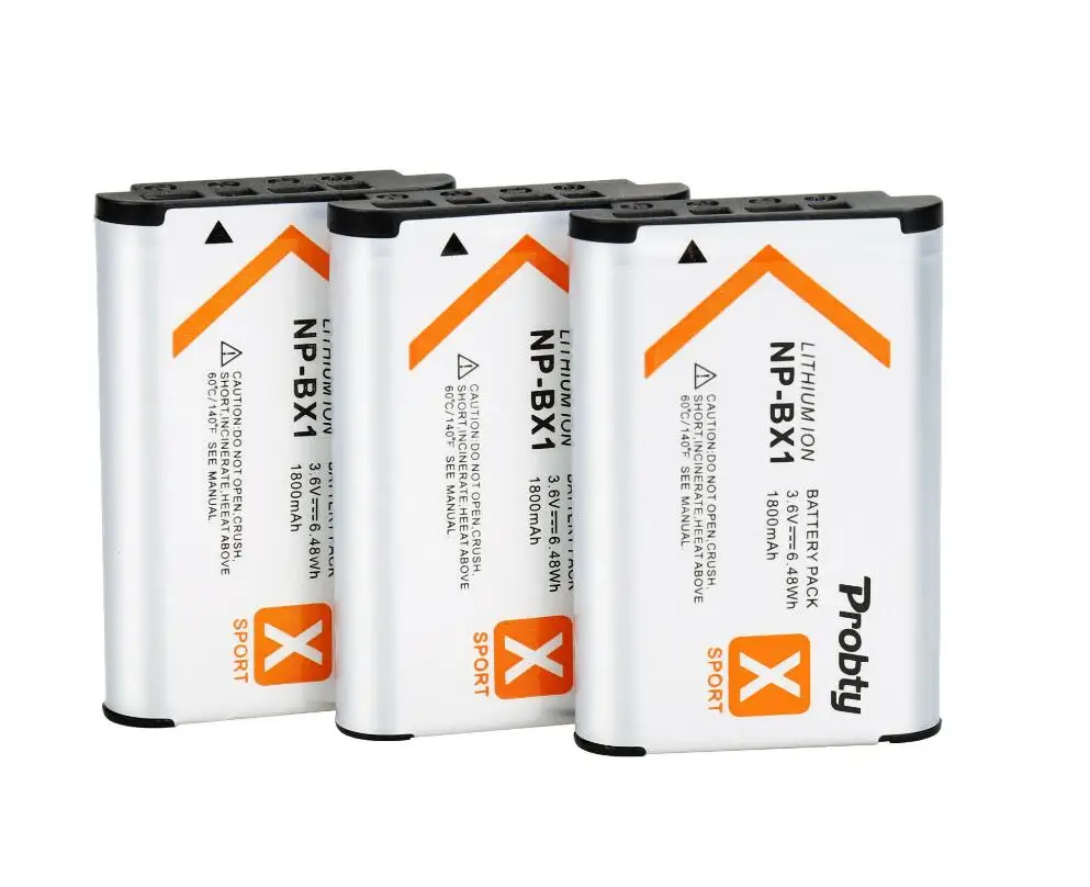 Для sony np-f BX1 NP-BX1 Батарея+ Зарядное устройство для sony DSC-RX100 X3000 Характеристическая вязкость полимера HX300 WX300 HDR-AS15 X3000R MV1 AS30V HDR-AS300 - Цвет: 3 Pcs Battery