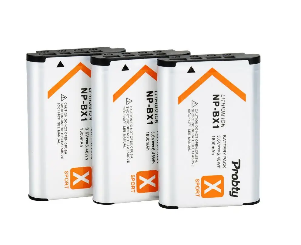3 Pcs Battery Для sony np-f BX1 NP-BX1 Батарея+ Зарядное устройство для sony DSC-RX100 X3000 Характеристическая вязкость полимера HX300 WX300 HDR-AS15 X3000R MV1 AS30V HDR-AS300 - Цвет: 3 Pcs Battery