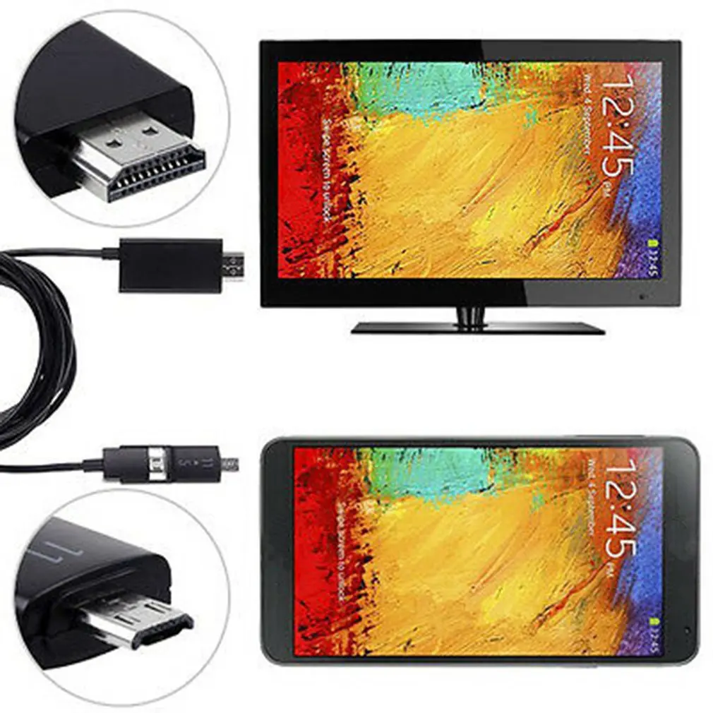3M/10FT Micro USB MHL к HDMI HDTV кабель адаптер для приставки Android Smart Phone 5/11Pin черный