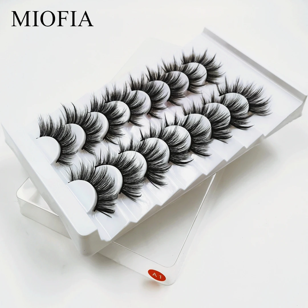 

MIOFIA 8 Pairs 3D Mink Lashes Natural Length Mink Eyelashes Soft and Fluffy Dramatic Eyelashes Beauty Makeup Eyelash Extension