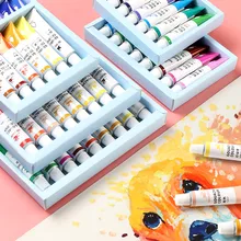 BNLG гуашь пигмент набор маленькая коробка Студенческая портативная 12 цветов 18 цветов 24 цвета дети начинающих живопись моющиеся товары для рукоделия