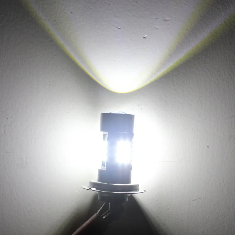2 шт. 12V H7 H4 светодиодный головной светильник противотуманные лампы 6000K 21SMD белые h8 h9 h11 Светодиодный туман светильник лампы дневные ходовые светильник H7 светодиодный лампы