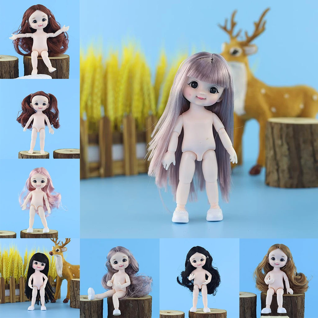 16 см BJD куклы 13 совместный подвижный 1/12 принцессы игрушки макияж одеваются голые