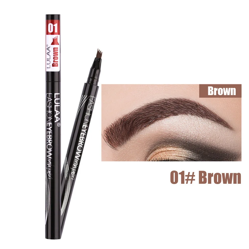 01 Liquid Eyebrow Pencil Four Heads Eye Brow Enhancer Waterproof Sweat-proof Four-claw Eyebrow Pen Tattoo Pencil Women Makeup Tools - Цвет: 01