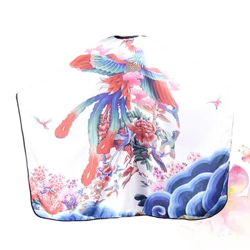 

1Pc Chinoiserie Adults Salon Apron Barber Shawl Hair Cutting Cape Colorful Printing Hairdressing Cape Hair Salon Barber Shop Sup