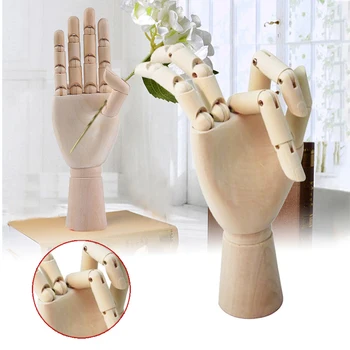 

1pc 12 inch Wooden Hand Model Mannequin Right Hands Model Table Desktop Hand Figurines Miniatures Decoration Crafts