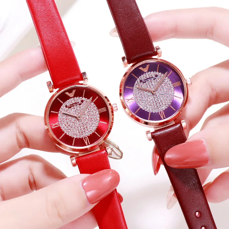 

Simple Women Watches Luxury Diamond Ladies Dress Quartz Clock Fashion Style Watch Female Bracelet relogio feminino Water Watch
