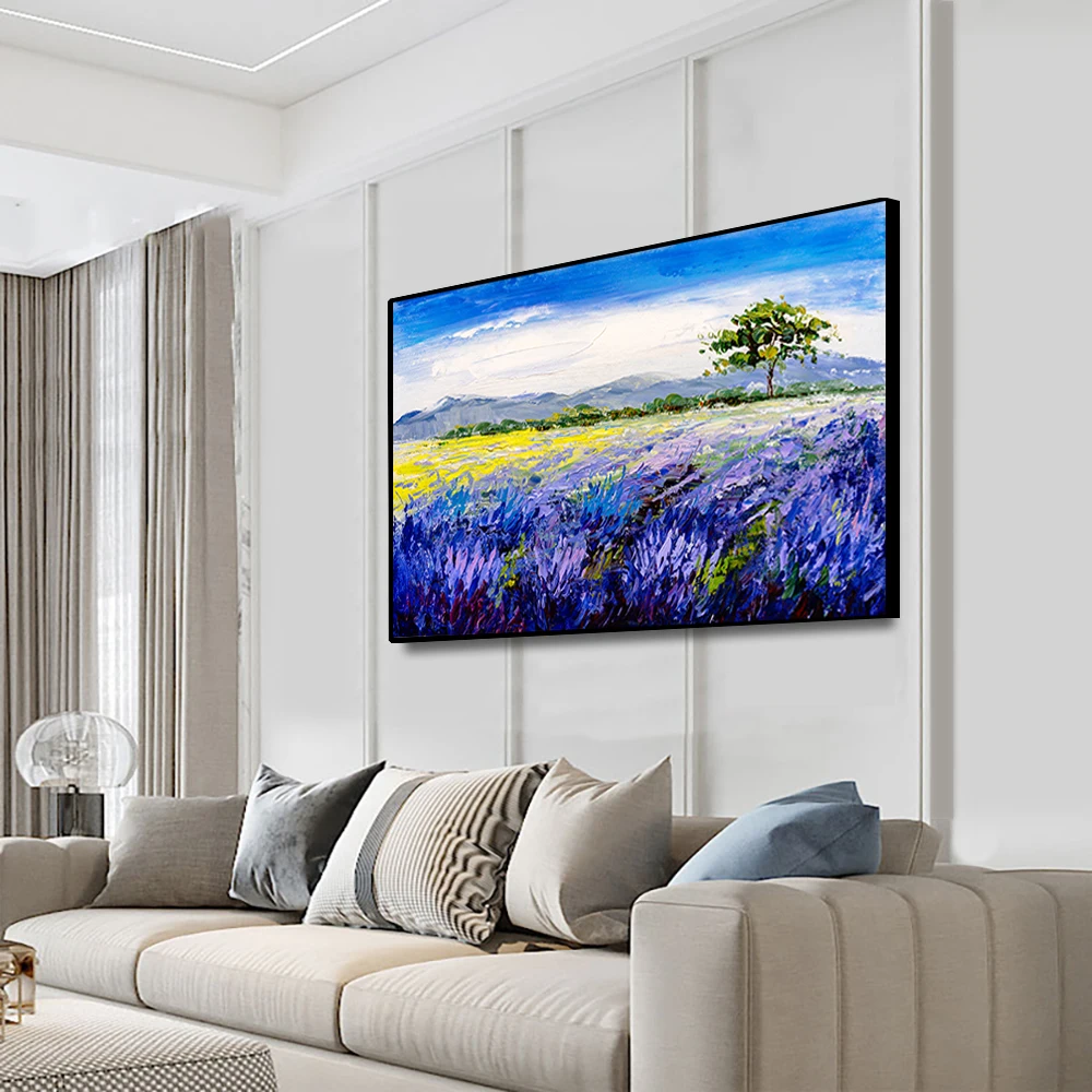 Laeacco Lavender Fild Nauture Landscape Canvas Painting Calligraphy Wall Pictures Prints For Home Living Room Wall Decorative Laeacco Lavender Fild Nauture Landscape Canvas Painting Calligraphy Wall Pictures Prints For Home Living Room Wall Decorative