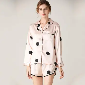 

New Pajamas Women Set Sleepwear Pijama Long sleeve top and shorts two-piece comfortable and casual buttons Female Set Nightwear