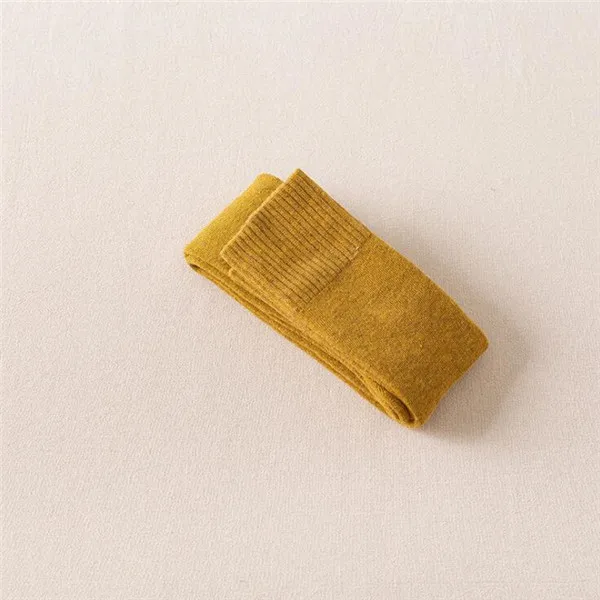 Ginger yellow Плотные чулки выше колена; сезон осень-зима; хлопковые чулки до бедра; милые теплые длинные чулки; удобные Стрейчевые чулки - Цвет: Ginger yellow