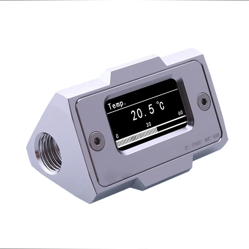 

OLED Digital Display Water Temperature Meter Water Cooler System Double G1/4'' Thermometer Temperature Sensor Fitting