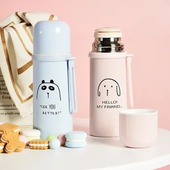 

New Style Stainless Steel Bullet Thermos Mug Silica Gel Camisole Cartoon Cup Outdoor the Department Store Gift Water Cup