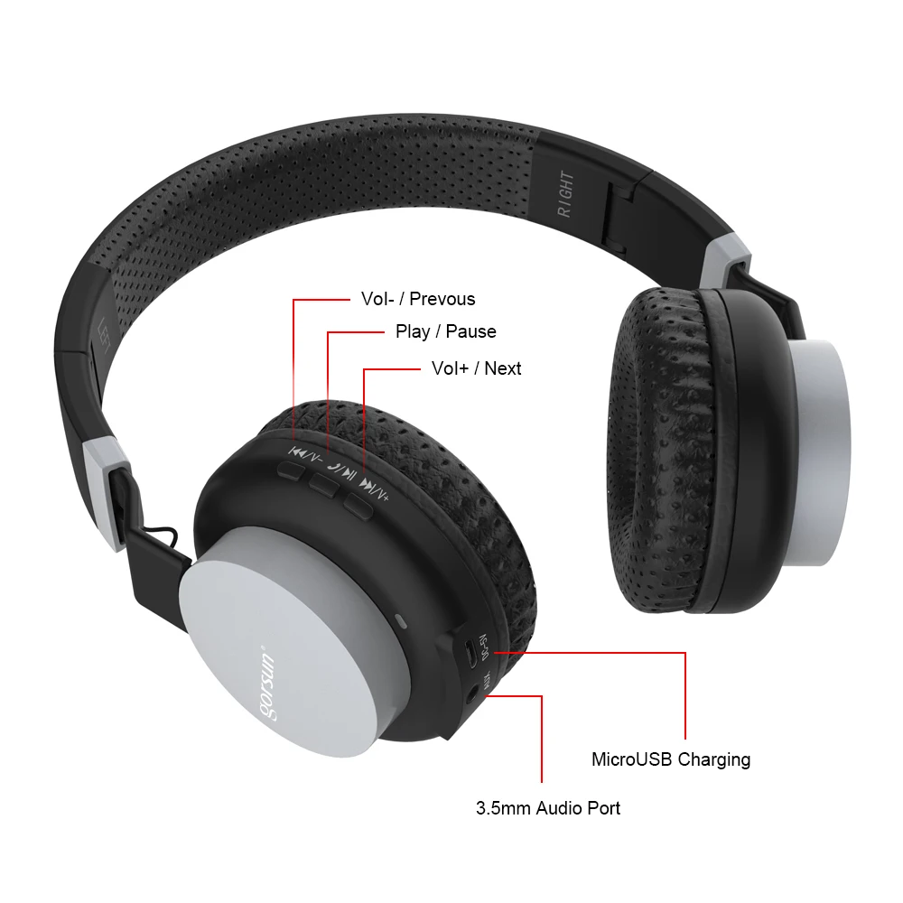 Складные Наушники Bluetooth 5,0 с сабвуфером, беспроводные и проводные, двойное использование, портативная, на голову, дышащая гарнитура с микрофоном