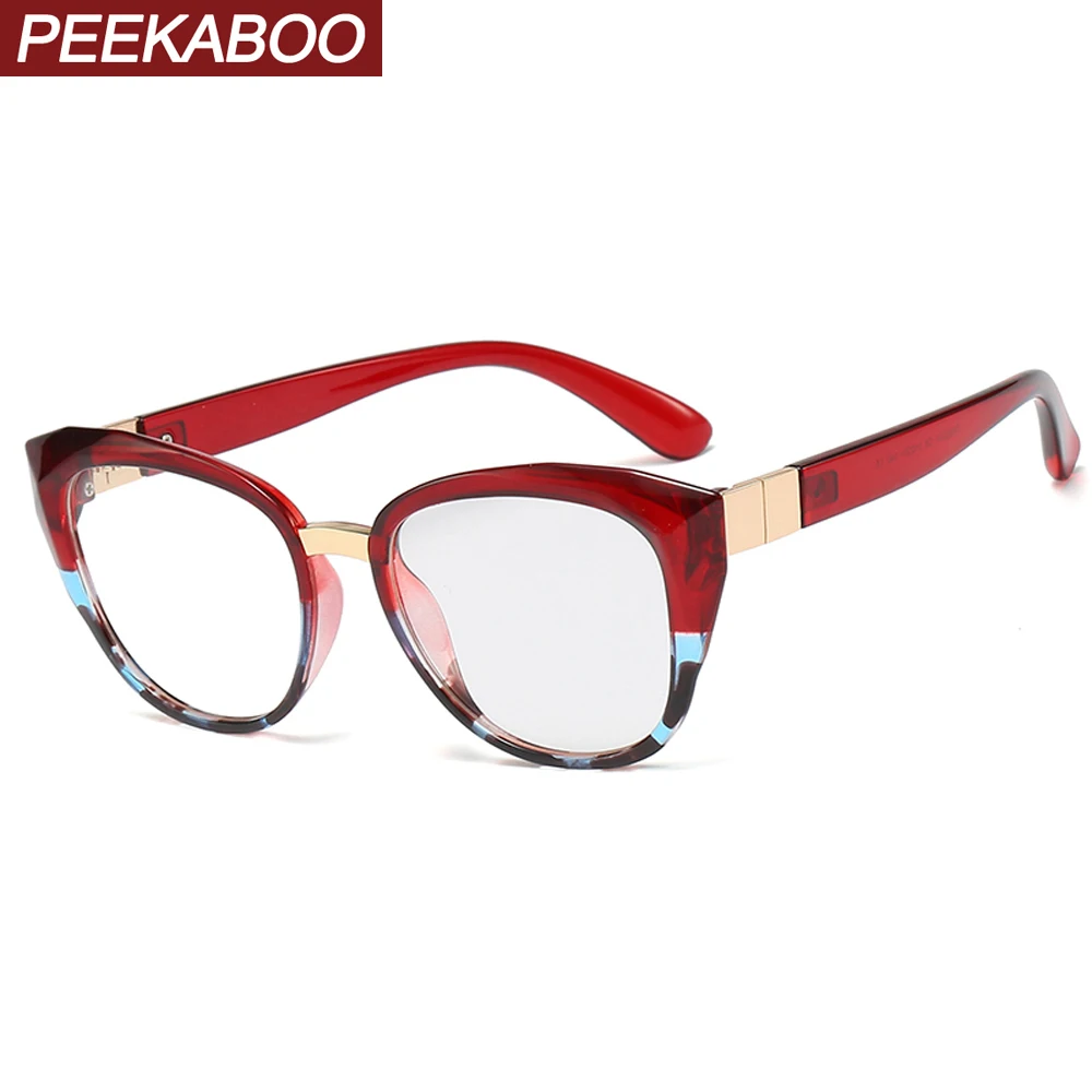 Женские оптические очки в оправе Peekaboo tr90 кошачий глаз с прозрачными красными