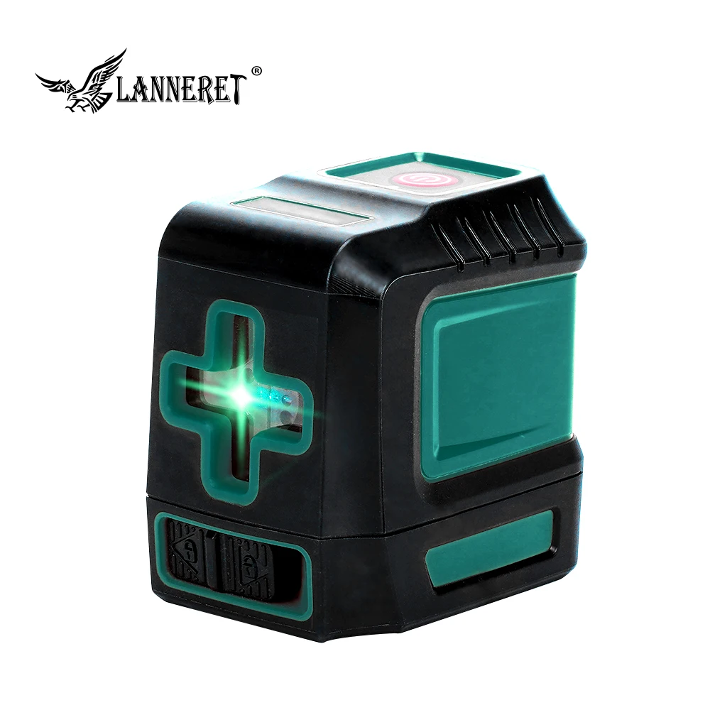 

LANNERET Laser Level 2 Lines Horizontal Vertical Cross Lines Green Beam Red Beam Laser Measuring Instrument