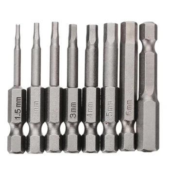 

8Pcs netic Hexagon Screwdriver Bit S2 Steel 1/4 Inch Hex Shank Screw Drivers Set 50Mm Length H1.5-H8