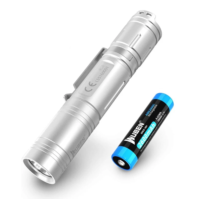

Wuben L50 1200 lumen Micro USB Charging Flashlights Low Power Warning Tactical Torch Lantern with 18650 Rechargeable Battery