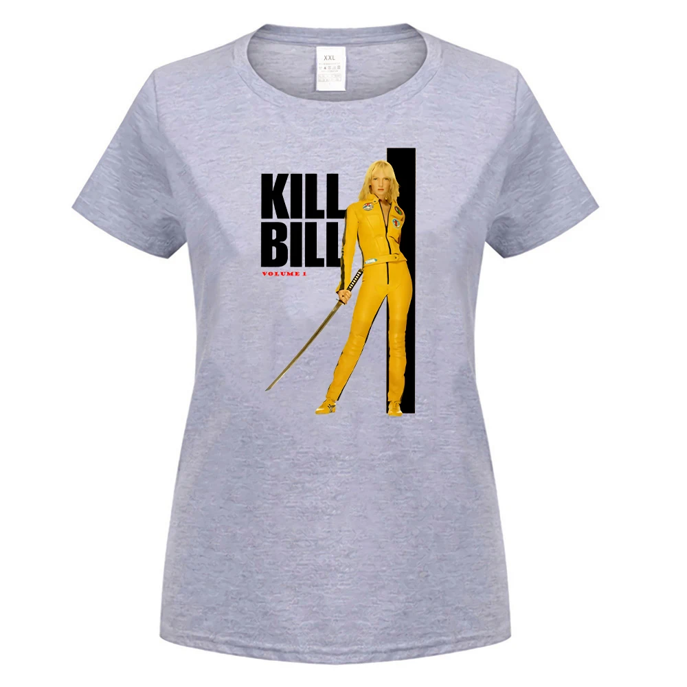 Kill Bill желтый костюм плакат лицензионный, для взрослых Футболка новые тренды футболка - Цвет: women gray