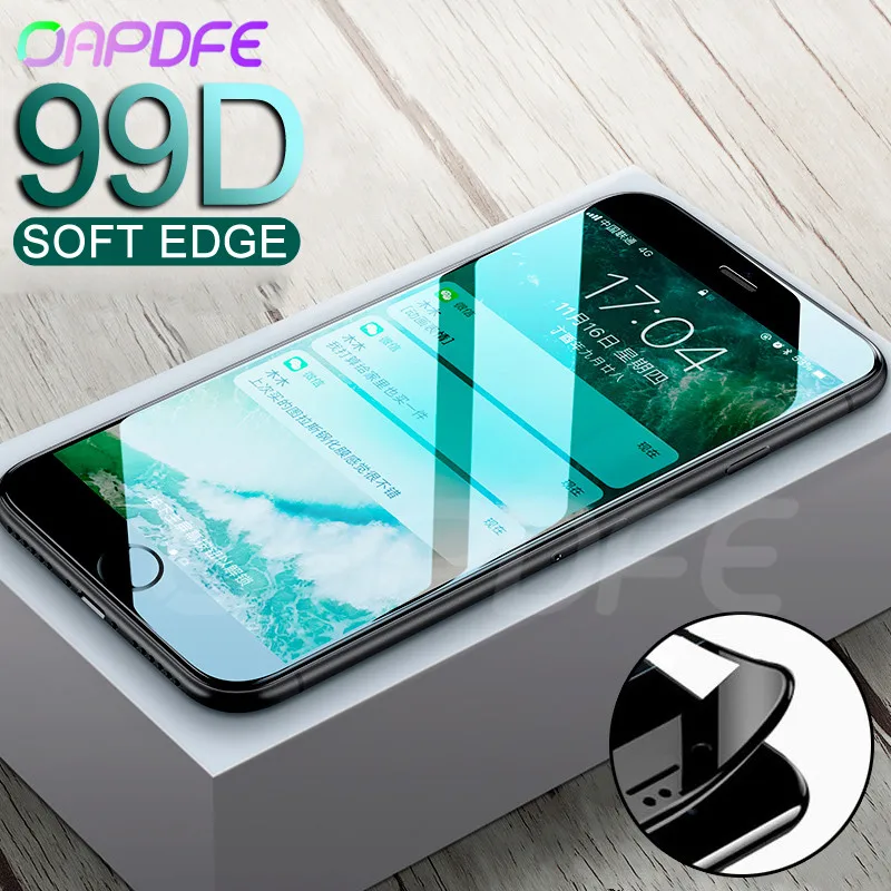 

New 99D Full Cover Protective Glass For iPhone 8 7 6 6s Plus Tempered Screen Protector Glass For iPhone X XR XS 11 Pro Max Film