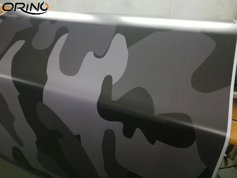 Black Grey Camouflage Vinyl Film Wrap-1
