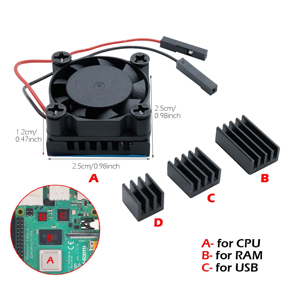 pi 4 modelo, cooler único e conjunto