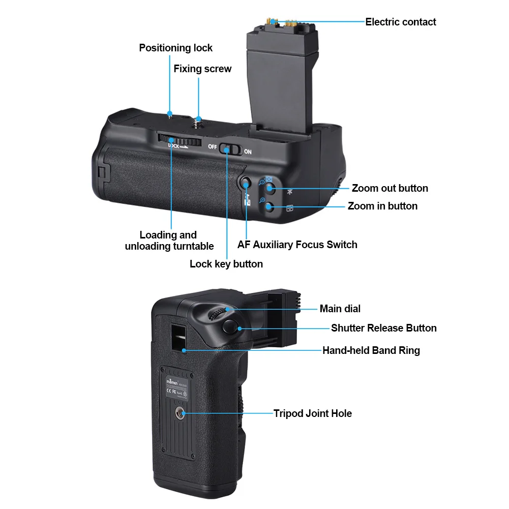 Модные ABS нескользящие сменные кнопки Твердые вертикальные аксессуары держатель прочная камера батарея ручка для BG-E8 550D 600D