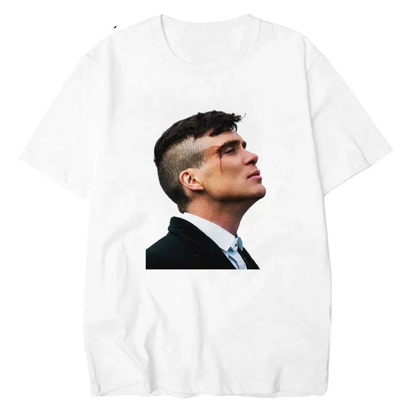 Peaky Blinder 100% cotton digging the moon print casual mens t shirts fashion men's tops men T-shirt short sleeve men tshirt