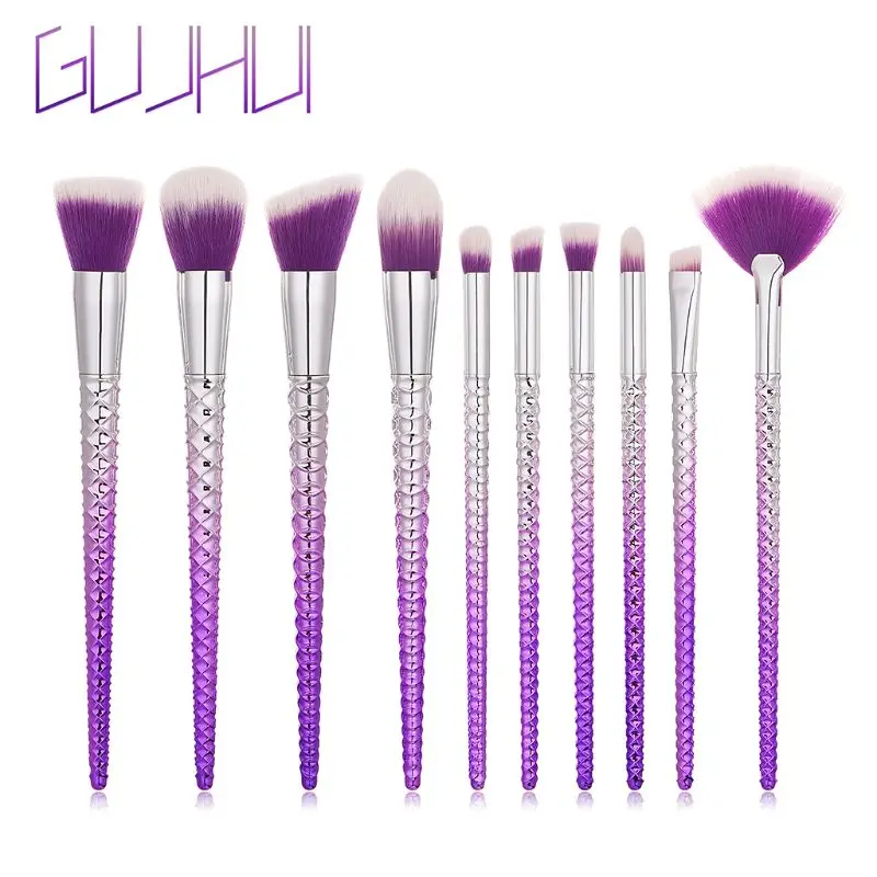 10pcs 5/10x Профессиональный набор кистей для макияжа, пудра, тени для век, подводка для глаз, кисть для губ, инструмент - Цвет: 10pcs