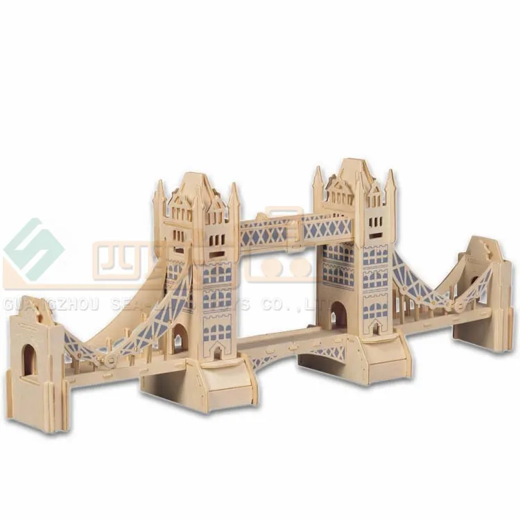 

Genuine Product Quadruple Toy Wooden 3D Jigsaw Puzzle CHILDREN'S Toy World Futurarc Model London Tower Bridge