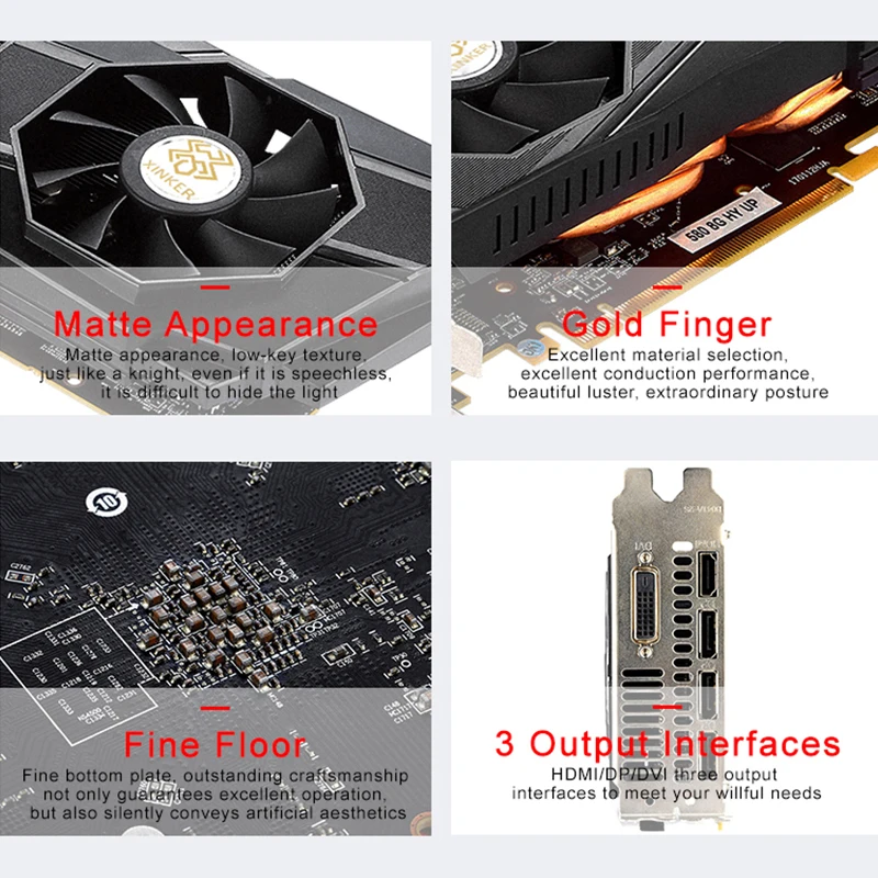  Used Radeon RX 580 8G 2048SP GDDR5 PCI Express x16 3.0 Video Gaming Graphic Card External Graphics 