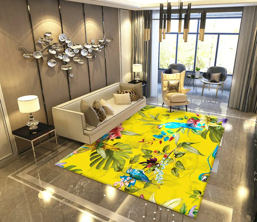 10 Vintage Plant Leaf Area Rug For Living room Bedroom Door Nordic Mat Carpet Bedroom Kitchen Floor Mats White Large Rug vloerkleed - Цвет: 10