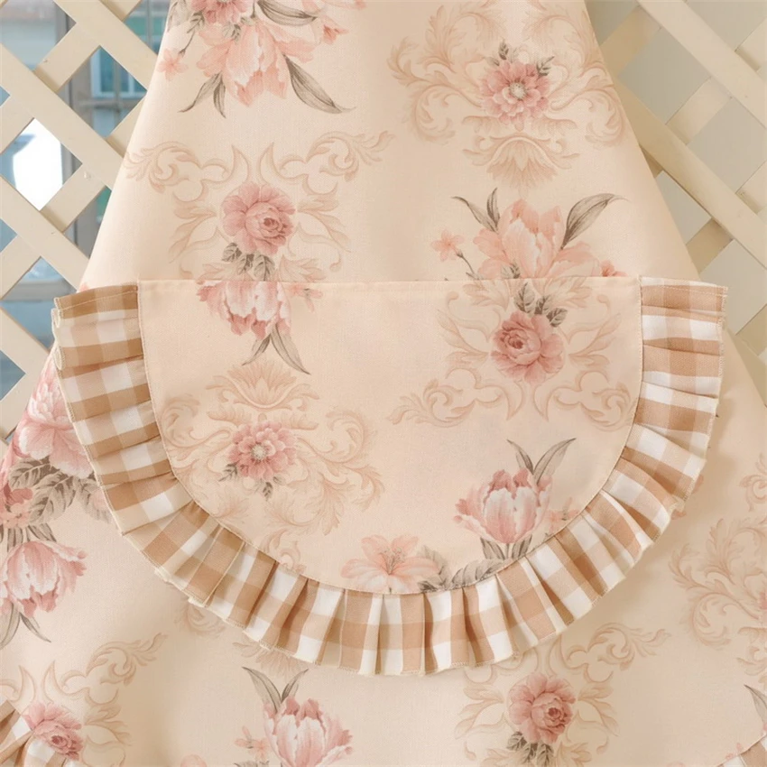 Flower aprons for woman with pocket multi-use polyester cleaning apron Commercial Hotel Home Bib delantal cocina kitchen apron