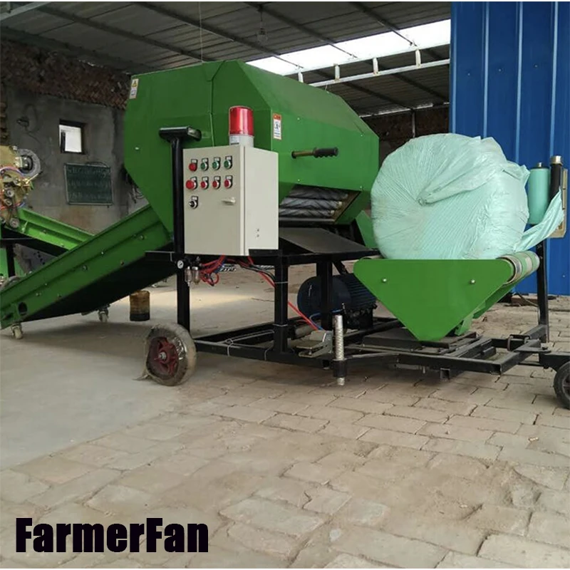 

automatic Farmland combined diesel engine/electric motor engine grass pasture feed filming packing machine