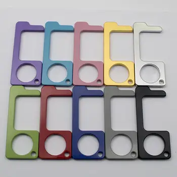 

Touch Screen Buttons EDC Door Opener Hygiene Hand Antimicrobial Contactless Press Elevator Tool Portable Door Opener Keychain