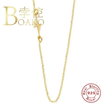 

BOAKO Ins Rayo Necklace For Women 925 Sterling Silver Jewelry Necklace Charms Gargantilla Plata De Ley 925 Collares #10.7