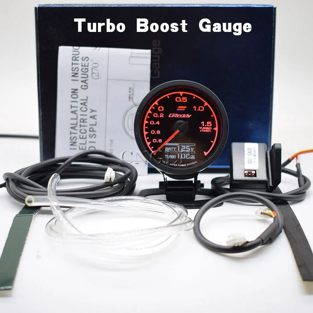 62 мм 7 цветов в 1 гоночный манометр GReddi Multi D/A ЖК-цифровой дисплей Turbo Boost автомобильный измерительный прибор 2,5 дюйма - Color: Turbo Boost
