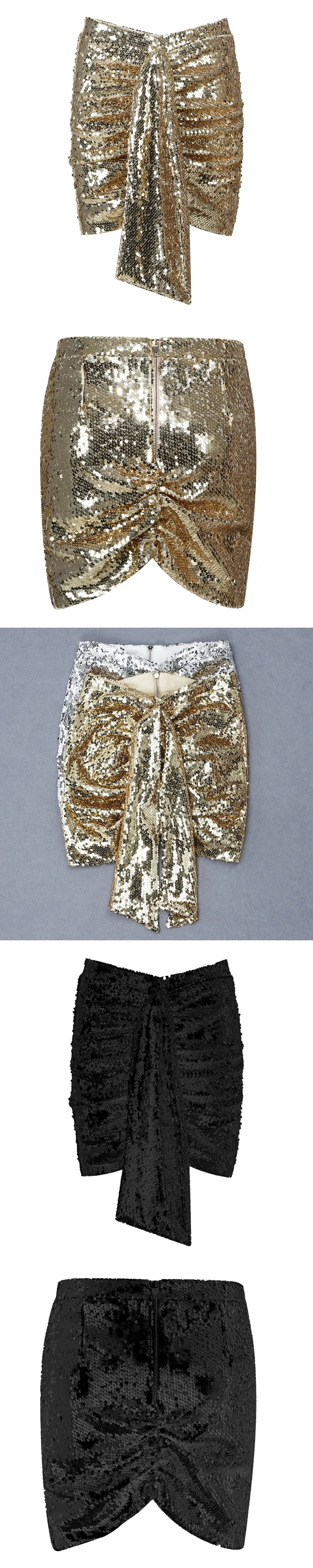 VC Сексуальная мини-юбка с блестками элегантная верхняя одежда для женщин Клубная одежда для вечеринок повседневные юбки