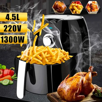

1300W 4.5L Oil free Air Fryer Health Fryer Cooker Smart Electric Deep Airfryer Pizza Multi function Smart Fryer for French fries