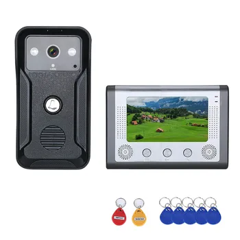 Visual Intercom Doorbell 7'' TFT Color LCD Wired Video Door Phone System Indoor Monitor 700TVL Outdoor IR Camera Support Unlockr jeruan wired 7 video door phone intercom system kit waterproof touch password keyboard access ir camera 700tvl analog camera