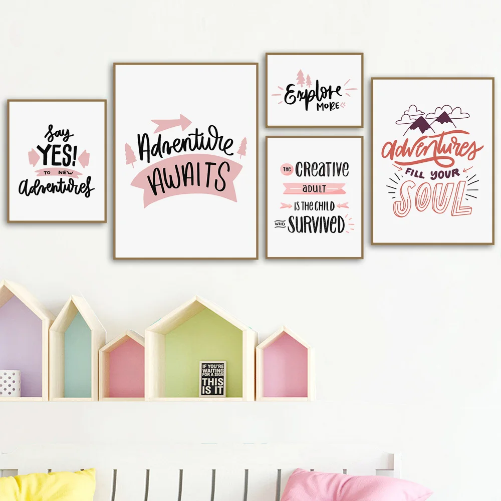 Мультяшное горное мотивационное изречение плакаты на скандинавскую тему и