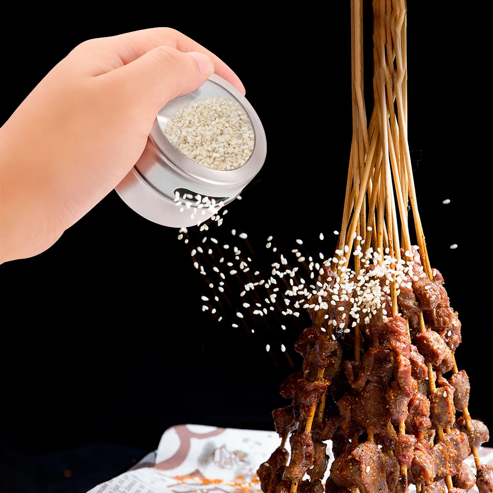 Футляры для специй магнитная Пылезащитная видимая банка из нержавеющей стали