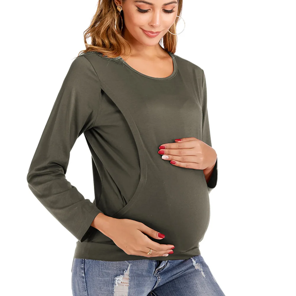 

Женская футболка для грудного вскармливания, топы для кормления, полосатая футболка с длинным рукавом, женская одежда для беременных, футболки