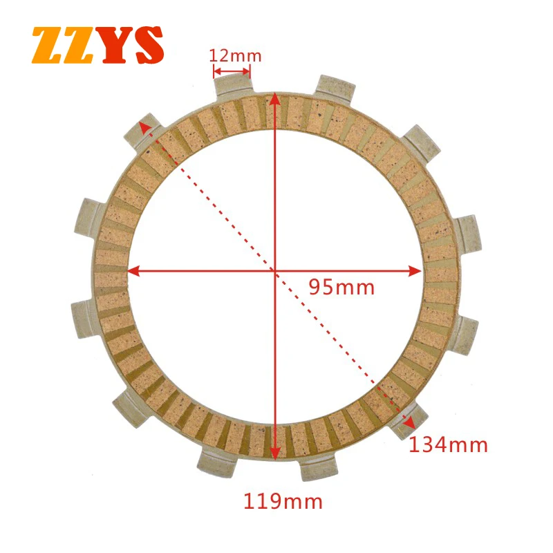 

134X119X95X3mm 250CC набор фрикционных пластин сцепления на бумаге для мотоцикла Kawasaki KLX250 KLX 250