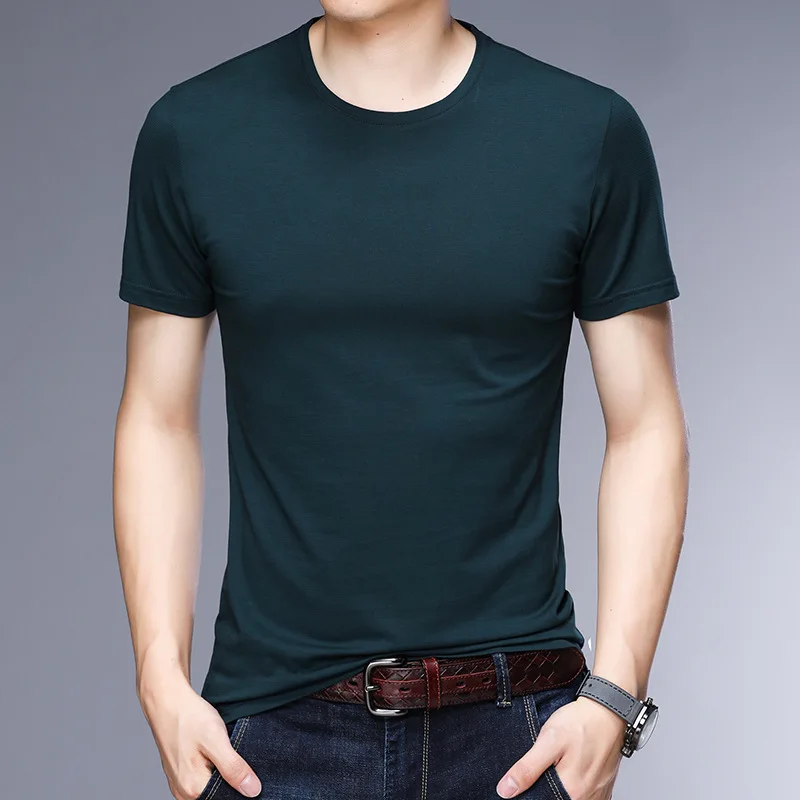 Dark green MRMT брендовая Новая Летняя мужская футболка с коротким рукавом, одноцветная повседневная мужская футболка с круглым вырезом, тонкая футболка - Цвет: Dark green