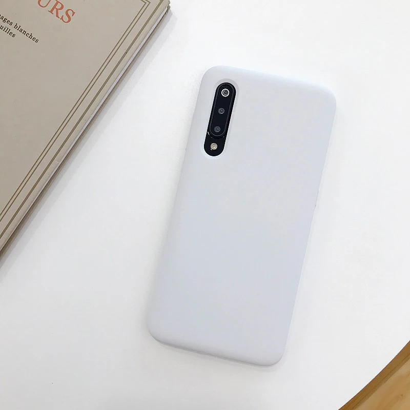 Белый Aibevi чехол для телефона для Xiaomi Mi 9 9 SE Встроенный чехол s карамельный цвет Coque высокое качество Капа чистый жидкостный Мягкий силиконовый чехол - Цвет: Белый