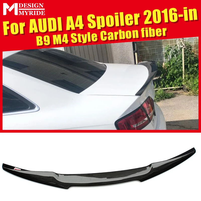 Для Audi A4 A4a A4Q спойлер B9 M4 Стиль углеродного волокна задний спойлер крышка загрузки губы дизайн крыла автомобиля украшения