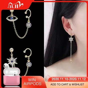 

New Cute Blue Eye Stud Earrings Set Luxury Brand Design Blue Cz Crystal Star And Eye Sets Earrings For Women Fashion Jewellery