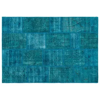 

Handmade Turquoise Vintage Overdyed Patchwork Area Rug 160x230 Cm-5'3''X7'7''