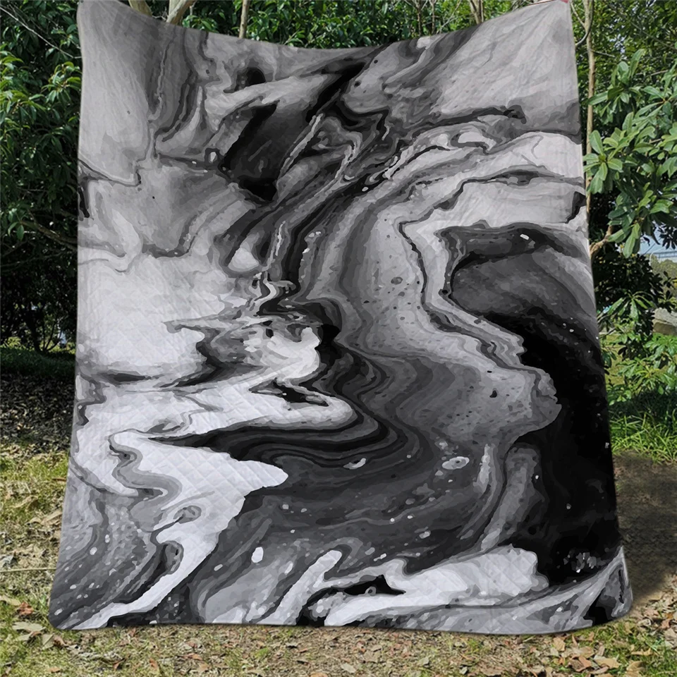 Black 1pc-Quilt Blesslive красочное Мраморное летнее одеяло Пастель Розовый зыбучий песок кровать одеяло 1 шт. абстрактное искусство покрывало яркое одеяло - Цвет: Black 1pc-Quilt